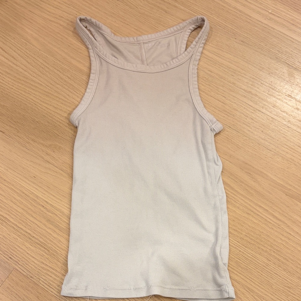 Aerie Beige Ombré Ribbed Tank Top